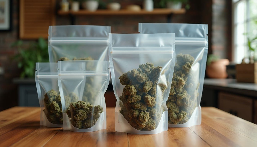 Assortment of different medical cannabis product packaging